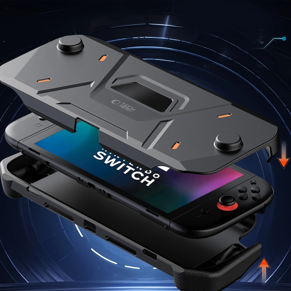Etui Tech-Protect Carbonox do Nintendo Switch 2, czarne.